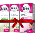 Free Face Wax Strips Normal With Two Veet Cream Dry 100 gm