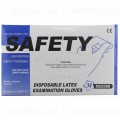 Safety Disposable Latex Examination Gloves Medium 100's