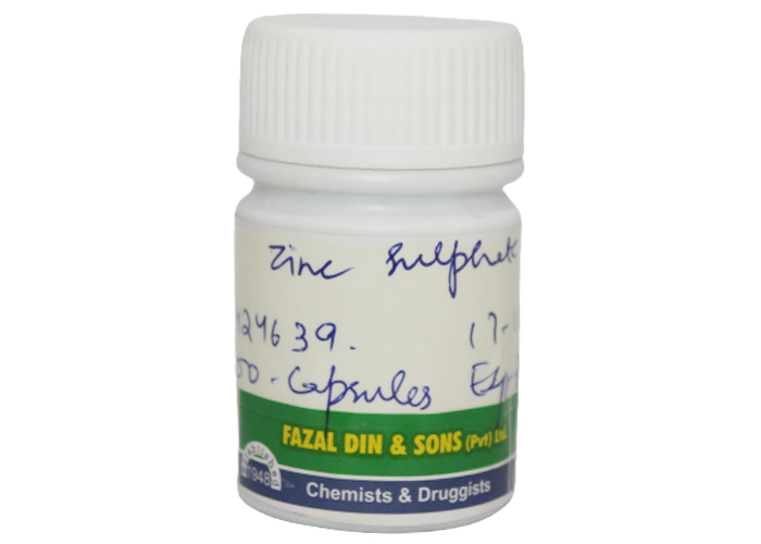 Zinc sulphate Cap 25mg 100's