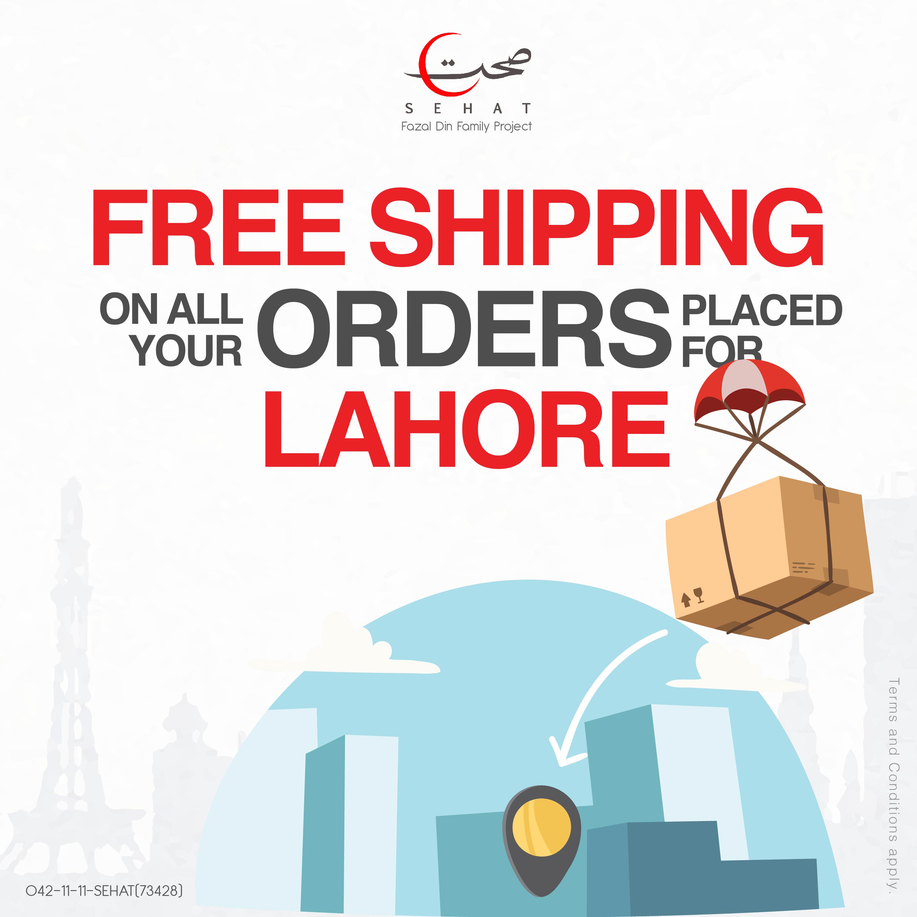 Free Shipping in Lahore