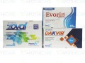 Package of Zoval 400mg Tab 28s + 9 packs Evorin 400mg 10's +  1 Pack of Dakvir Tab 60mg 28's